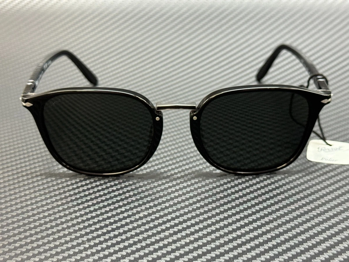 PERSOL PO3186S 95 58 Black Square Men's 53 mm Polarized Sunglasses