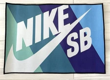 NIKE SB TEAL BOX CUSTOM MADE Skateboarding Rug Non Slip Back