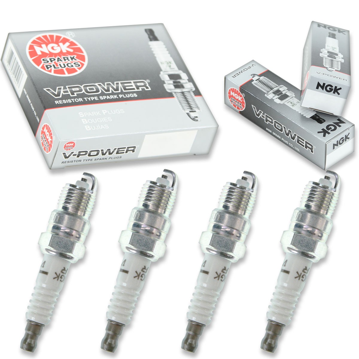 4 pcs NGK V-Power Spark Plugs for 1976-1987 Pontiac Acadian 1.4L 1.6L L4 - vq
