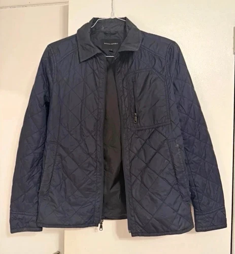 Banana Republic Men’s Navy Quilted Jacket S Full Zip Pockets Point Collar - product listing photo