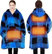 Wearable Heated Blanket Hoodie, USB Heated 3 Heating Levels and Overheat Protect