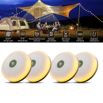 Rechargeable Camping Lights 33FT String Lantern 2 In 1 USB Fairy 8 Modes Lamp 