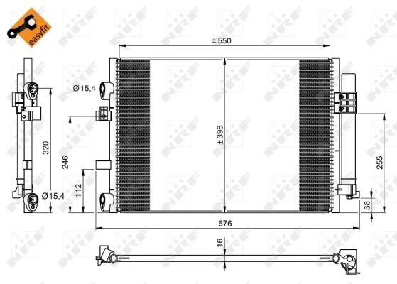 CONDENSER AIR CONDITIONING 350209 FOR FORD GRAND/C-MAX/Van T1DB/T1DA/T3DB 1.6L - Image 2 of 4