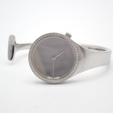 Georg Jensen 336 TORUN Vivianna Bangle Watch Quartz Diamond Bezel Mirror Dial