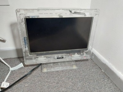 RCA 13 Inch Clear Prison TV J13SE820 & Adapter NO Remote Tested and Working