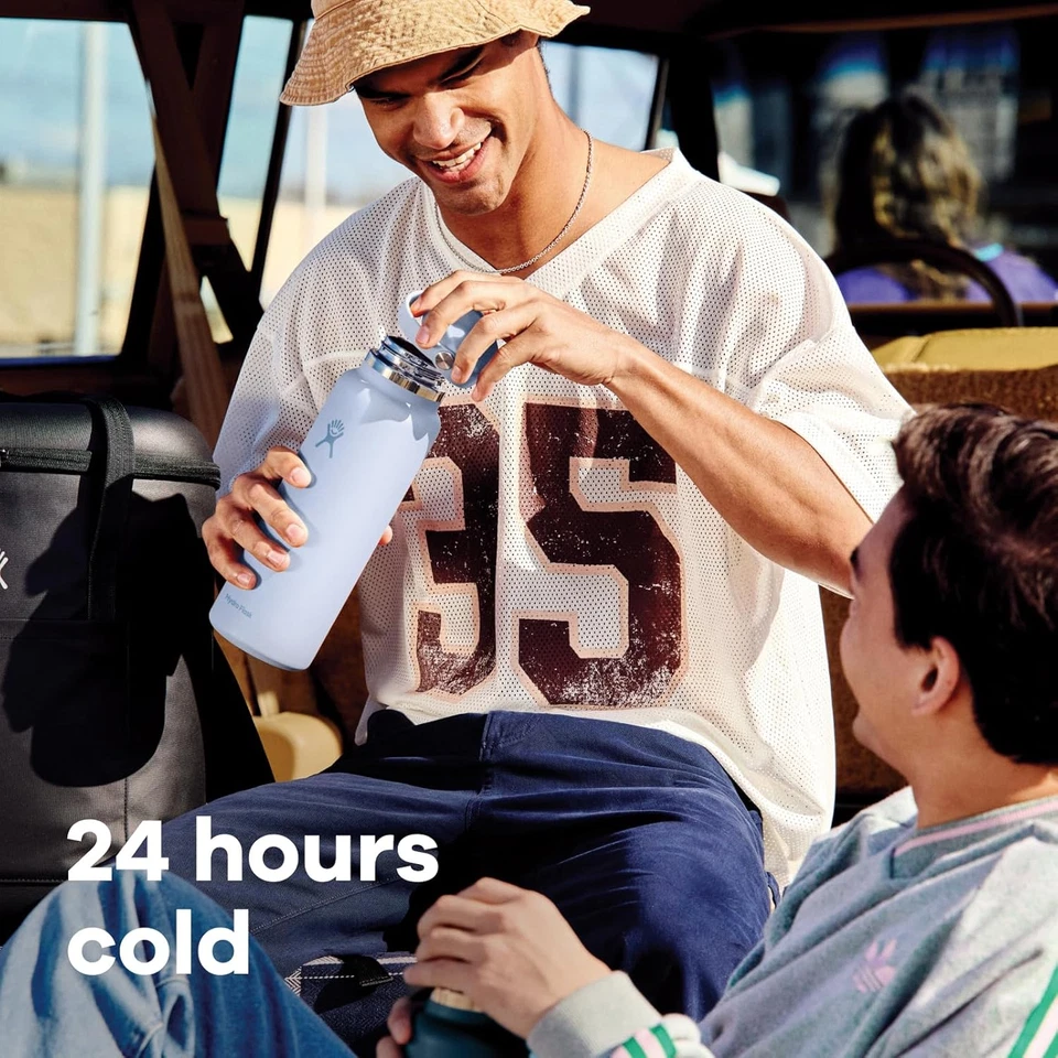 Botella de agua Hydro Flask - Acero inoxidable aislado - Tapa de pajita flexible de boca ancha Foto 3 de 4