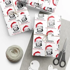 Morgan Wallen Wallen Around The Christmas Tree Christmas Wrapping Paper SO295