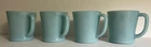 2) Vintage Set of 4 Fire-King Delphite Blue D-Handle Mugs Made in USA Milk Glass