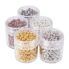 1350pcs 3mm Spacer Beads, Smooth Tiny Spacers Metal Iron Round Ball Loose Bea...