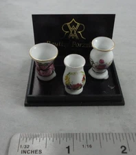 1:12th Decorative Vases 3pcs for Miniature Dollhouses Reutter Porcelain 1.460/8
