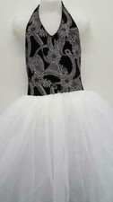 Dance Costume Large Child White Curtain Call E1382 Ballet Glitter Long Tutu