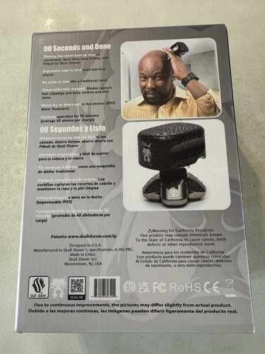 Skull Shaver Pitbull Silver PRO 4 Head Rechargeable Wet & Dry Bald Head Shaver Z - Picture 12 of 12