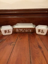 Vintage Pyrex Early American Refrigerator Dish Set 1960s 6 Pieces