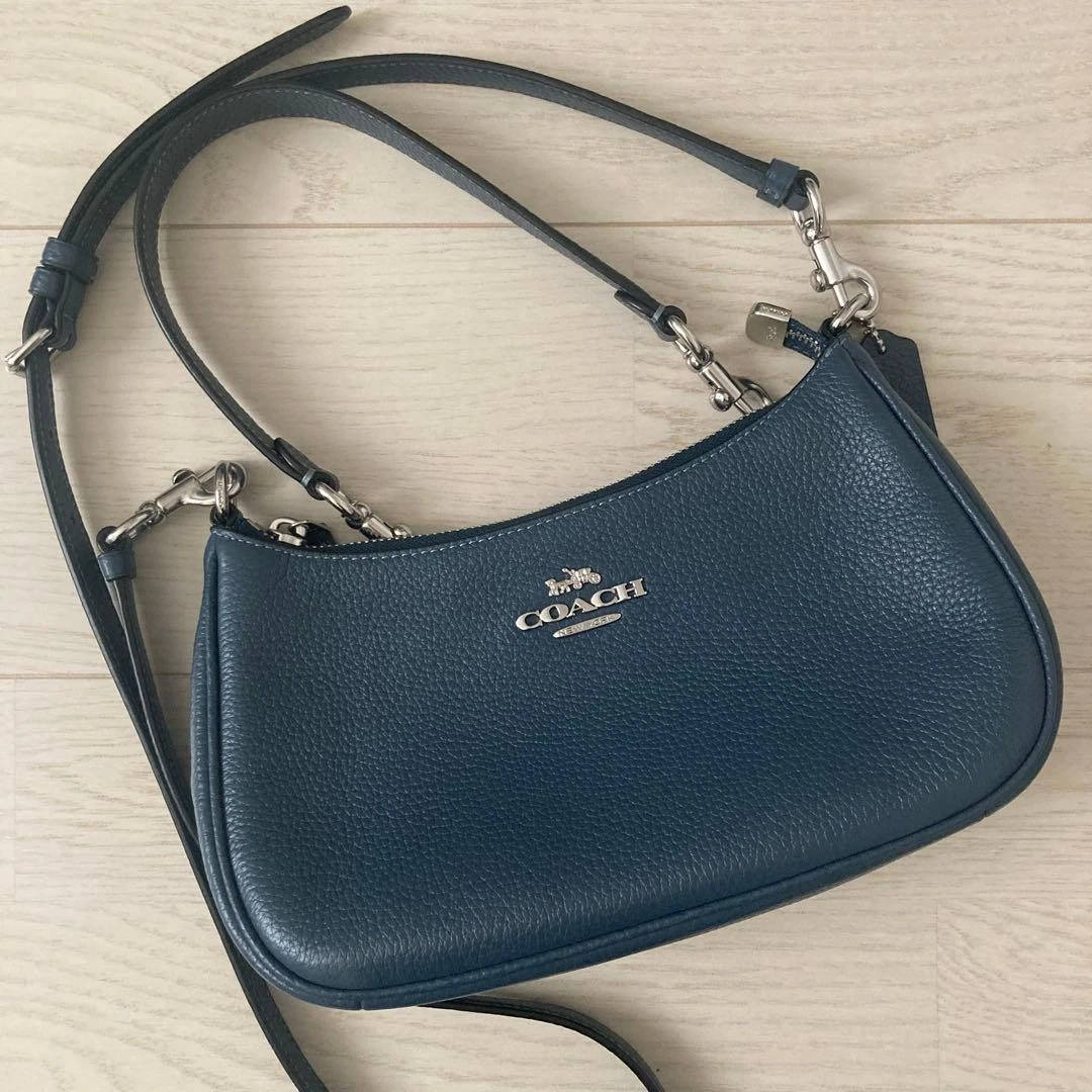 Navy Blue Leather Coach Purse for sale - eBay