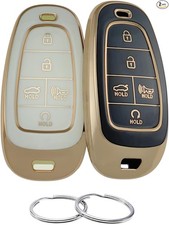 Key Fob Cover Compatible with 5 Buttons 2019-2023 Sonata Sanata Fe Tucson Pali