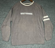 VTG Harley Davidson Heavy Knit Sweater Men  s Large Pullover Big Logo Hong Kong