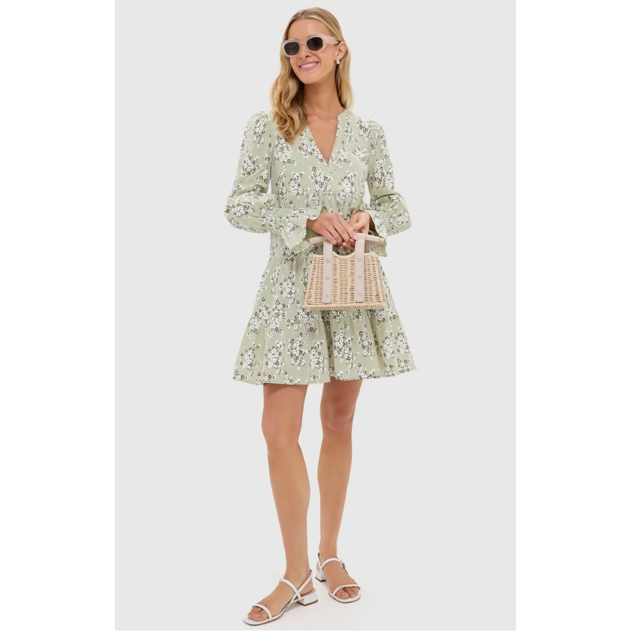 Pomander Place Green Ditsy Floral Kenzo Dress size M