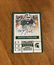 Montae Nicholson 2017 Panini Contendes Rookie Auto #281 Redskins Spartans RC