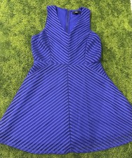 Mossimo Womens L Sleeveless V-Neck Purple Fit-n-Flare Dress Wedding Spring