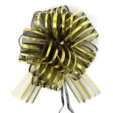 Allgala 12-pc 6 Inch Large Everyday Pull Bows-Black Gold-GP92022