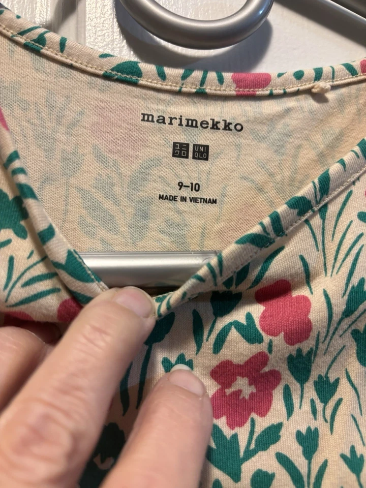 Vestido recto tejido Marimekko niñas talla 9-10 usado en excelente estado estampado floral Foto 2 de 4
