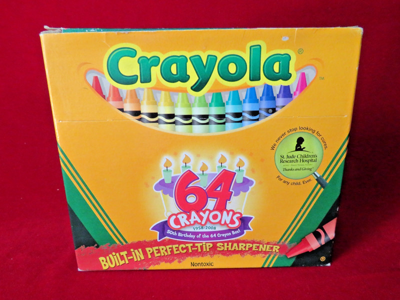 Crayola 64ct Crayons in Original Box with Built-in Sharpener Excellent condition