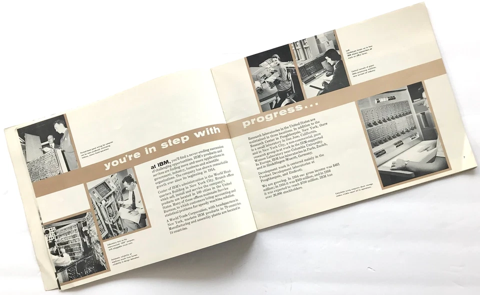 Vtg 1950s IBM Development Engineering BROCHURE Poughkeepsie COMPUTER Punch Card - Image 3 of 4