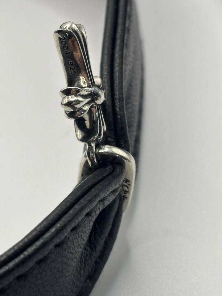 Auténtico collar gargantilla de cuero Phat bebé corazones cromados muy raro Foto 2 de 4