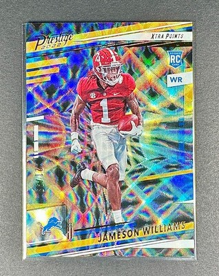 Jameson Williams 2022 Prestige Xtra Points Galaxy Gold #'d 21/99 Rookie Lions