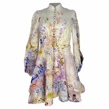 Zimmerman Citrus Garden Mini Dress In Multicolor Linen Women Multicolor S