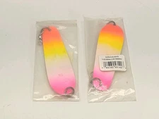 2 Luhr Jensen 5-1/2 Emerald Casting Spoon, No Hook Rainbow, 5370-512- 0315