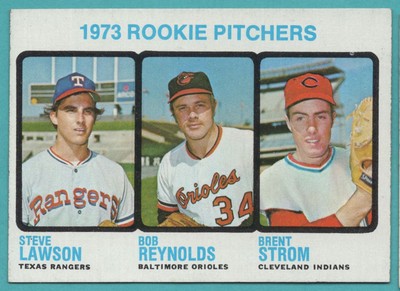 1973 Topps Rookie Pitchers - Steve Lawson/Bob Reynolds/Brent Strom RC #612