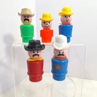 Little People Cowboy Sheriff Western Plastic Figures Hats Vintage Fisher Price