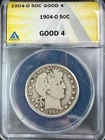 1904 O Barber Half Dollar - ANACS Good 4 - Undergraded in My Opinion!