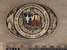 State Of Texas Sesquicentennial Celebration 1836-1986 Commemorative Belt Buckle