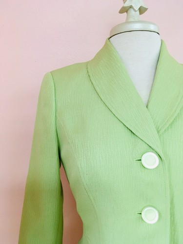 NEW $200 Le Suit 18 Plus Pretty Lime Green Skirt Jacket Womens Designer Suit NWT - Picture 2 of 12