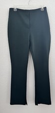 Nicole Miller Womens Straight Pants Side Slit Hunter Grn Office Professional. 6