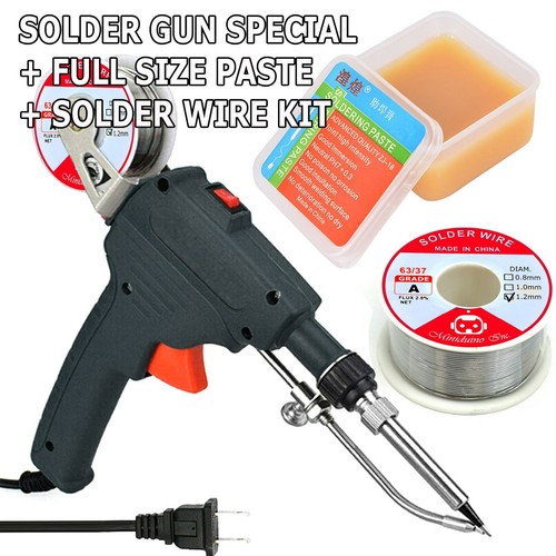 Auto Electric Soldering Iron Gun With Flux 2 Solder Wire Tin Wire 50g