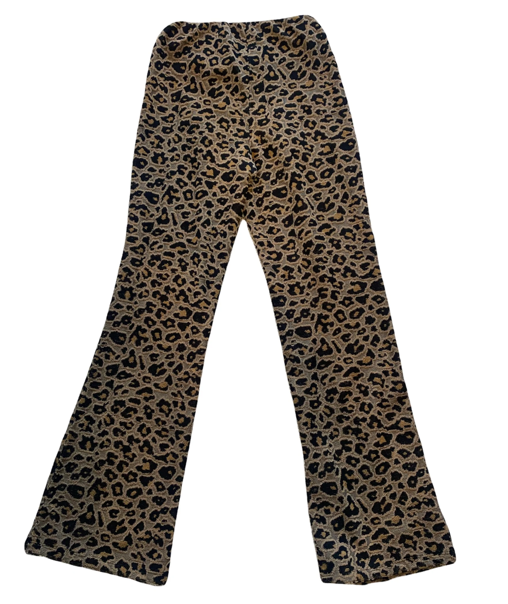 パンツ Semi-sheer Monogram Pattern Flared Pants Z Supply women's Nova Jacquard leopard knit flare pants XS