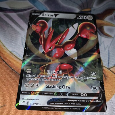 Pokemon - Scizor V - 118/189 - SWSH Darkness Ablaze - Ultra Rare - Near Mint