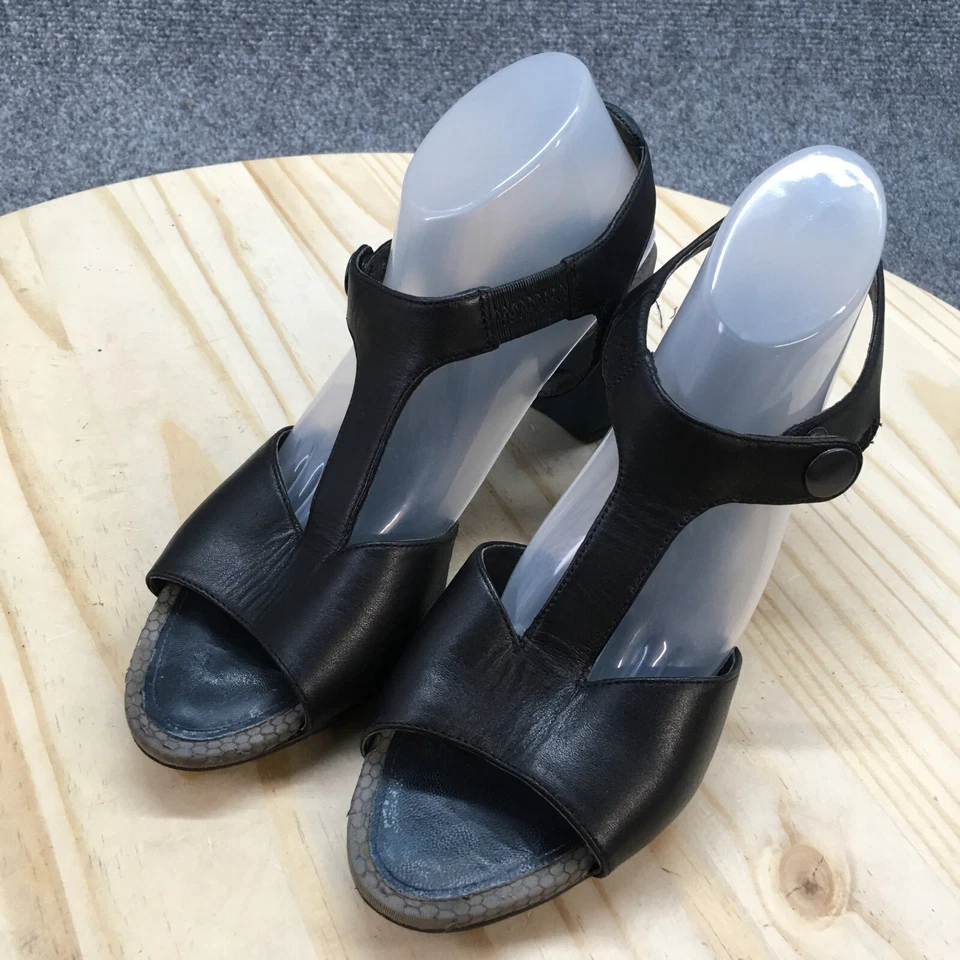 Sandalias Camper Mujer 37 Correa en T Cordones Cuero Azul Punta Abierta Tacones Bloque Foto 3 de 4