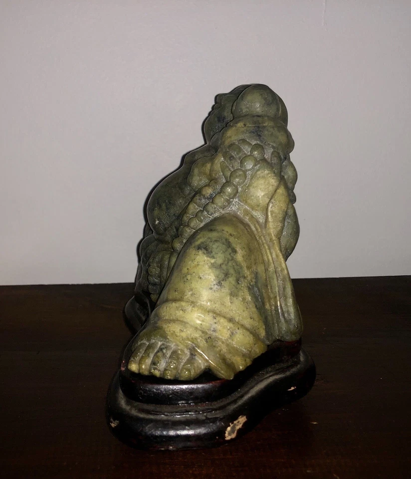 "Escultura de Buda reclinable de piedra Shoushan chino Qing tardío - 9,5"" de largo" Foto 2 de 4