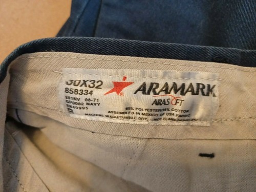 ARAMARK WORK PANTS; 30 x 32, Navy Blue ≠ - Picture 3 of 4