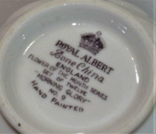 ROYAL ALBERT Bone China England FLOWER of MONTH #9 MORNING GLORY Set Cup Saucer - Picture 4 of 4