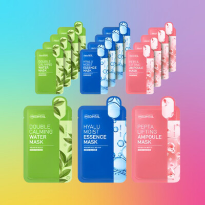 K-Beauty Sheet Mask/MEDIHEAL Sheet Mask Set [15EA] Hydrating, Lifting & Soothing