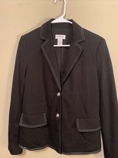 Carmen Blazer Jacket with White Stitching, Women, Size 6