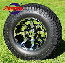 GOLF CART 10"x7'' VORTEX WHEELS and 20" STREET/TURF TIRES SET OF 4 