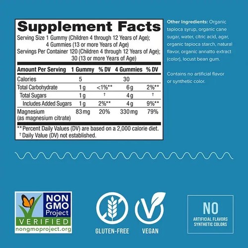 Natural Vitality Calm Kids GUMMIES Sweet Citrus Mood & Brain Health 120 Gummies - Picture 2 of 4