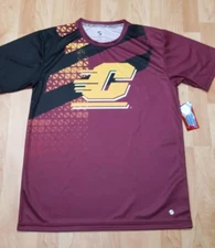 Men's Large Central Michigan NCAA Maroon & Black Poly S/S Shirt NWTs 