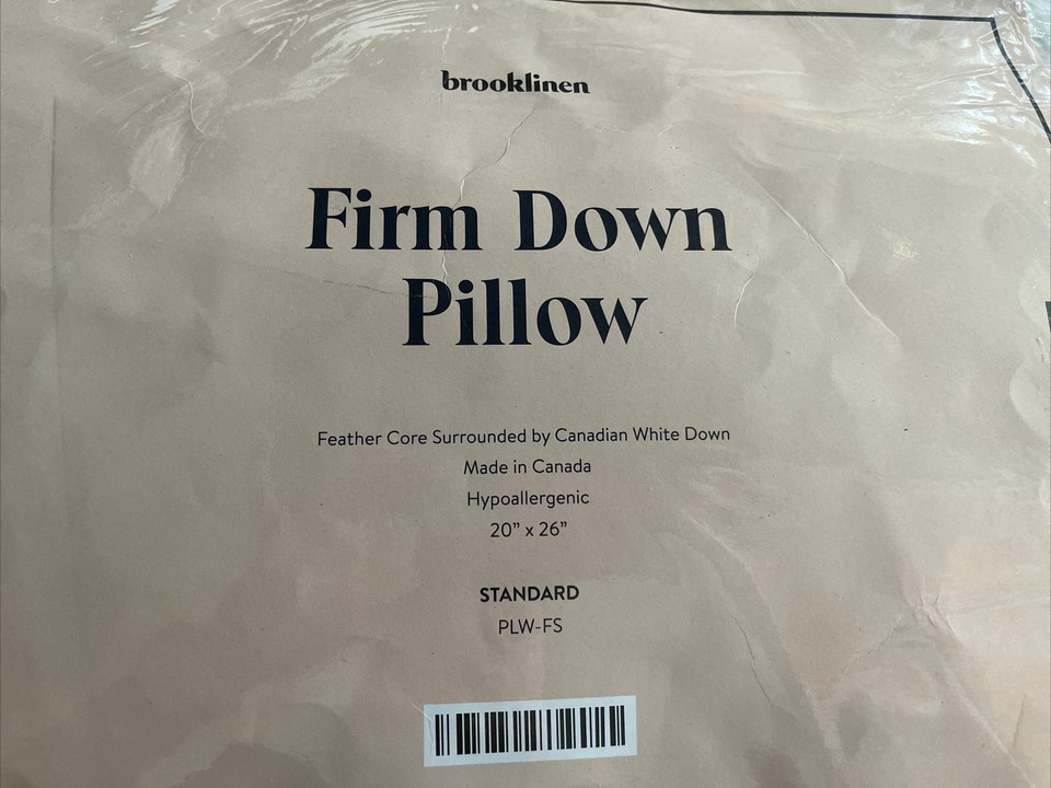 Brooklinen Firm Down Pillow Standard 100 Canadian White Down Hypoallergenic eBay
